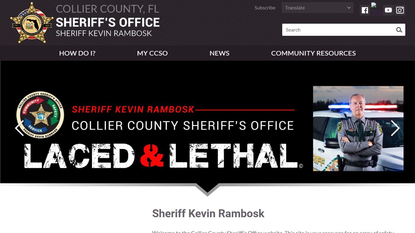 Collier County, FL Sheriff | Sheriff Kevin J Rambosk, Naples FL